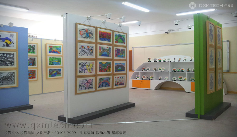 海淀区翠微小学学校美术展厅布置全套方案欣赏